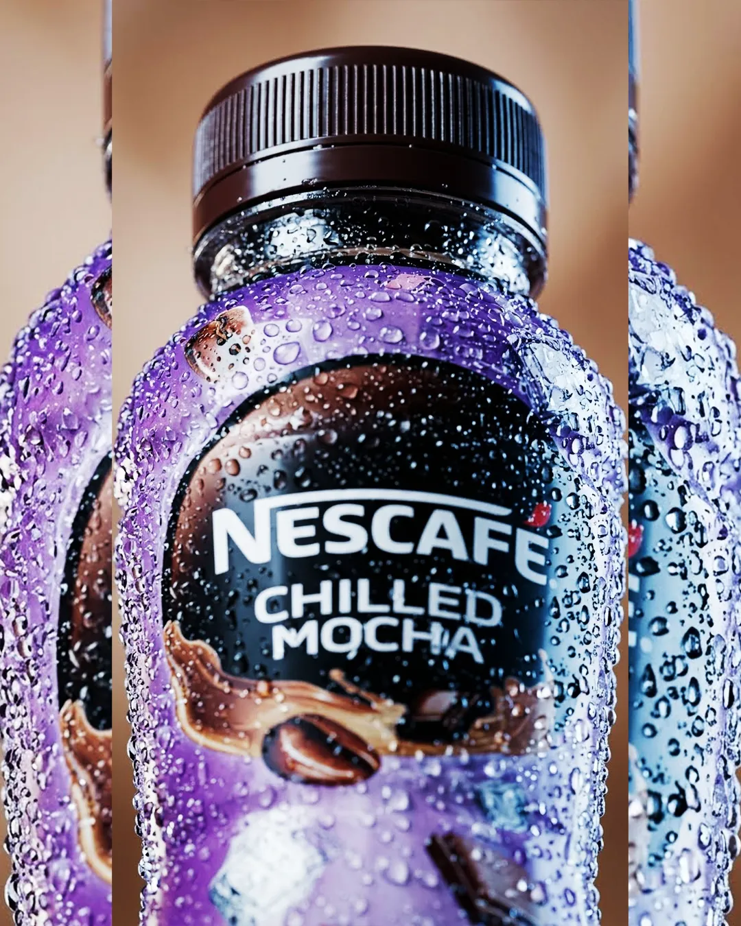 Nescafé Chilled Mocha splash concept, AI product photography