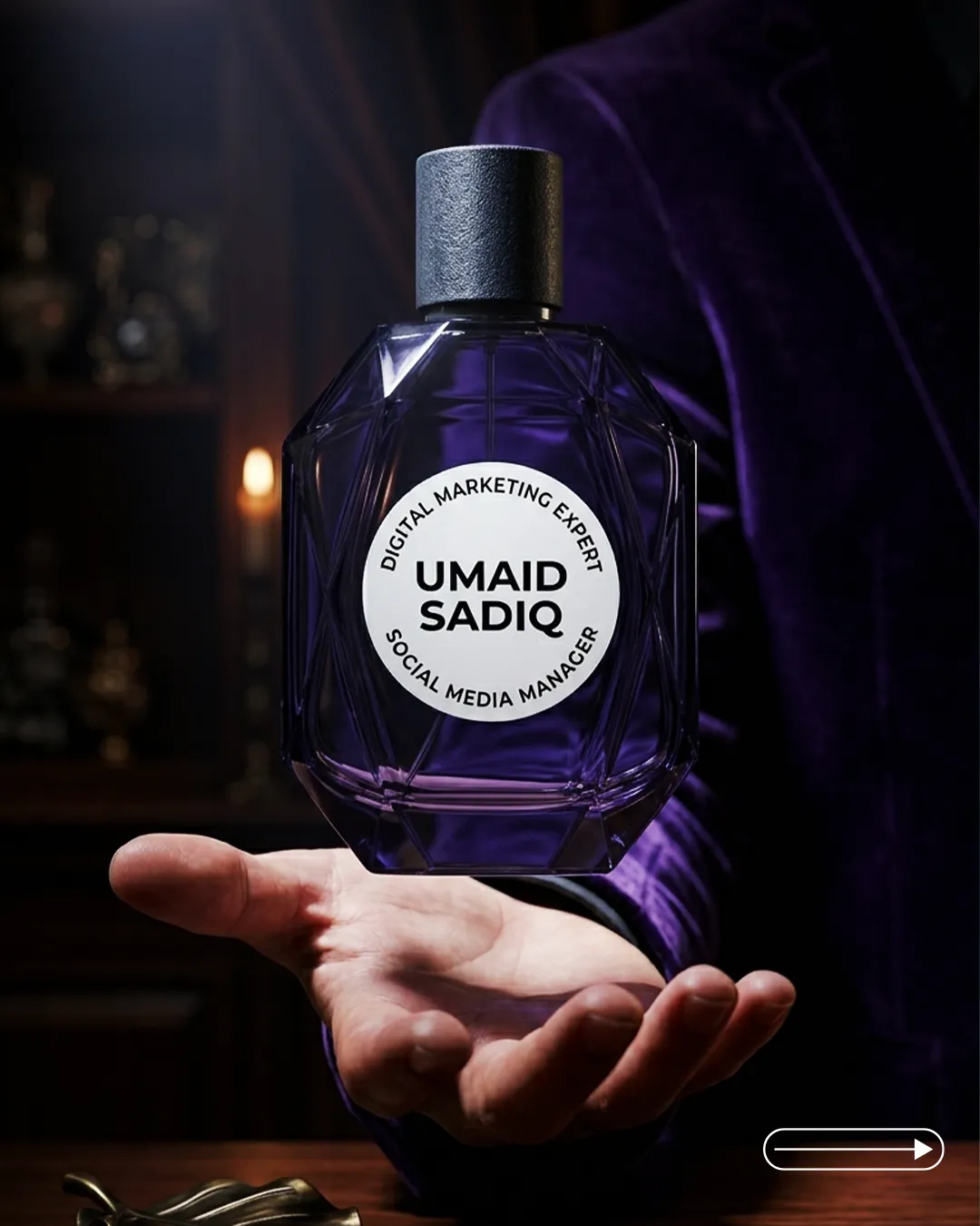 AI-generated luxury perfume advertising shot
