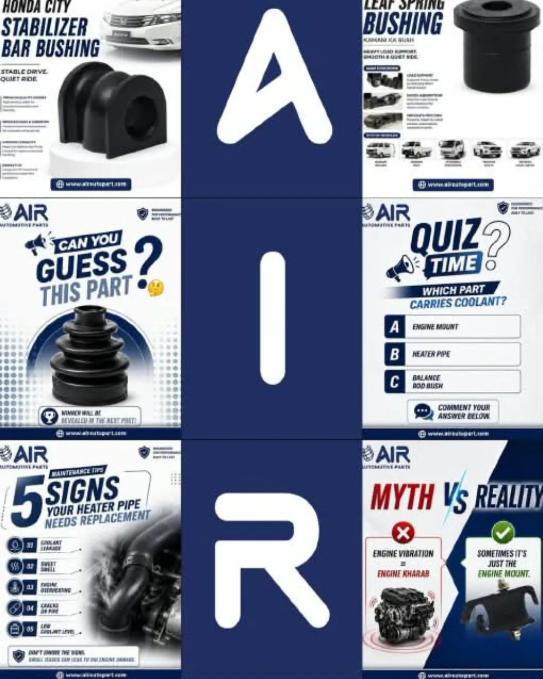 Automotive engine oil campaign posts for social media